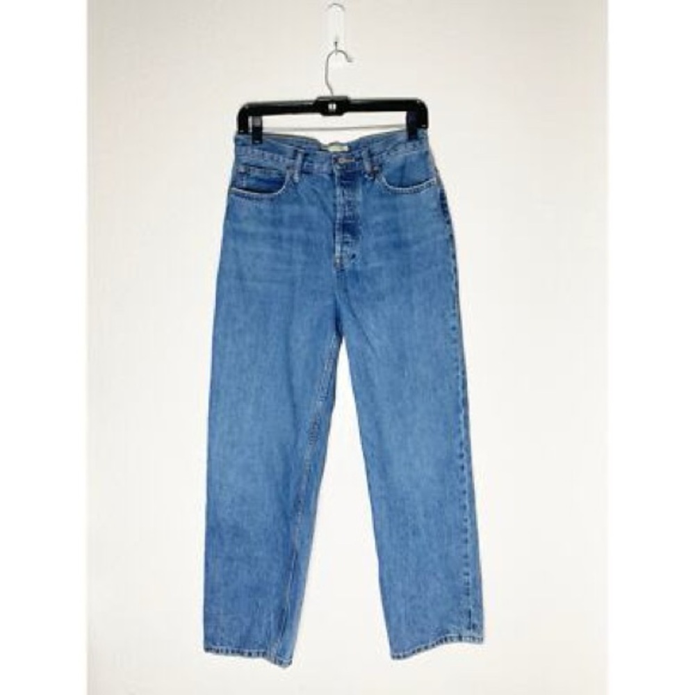 Everlane rigid way high jeans straight leg button fly size 27 regular